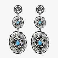 JS Jessica Simpson Womens Turquoise Turquoise Drop Earrings