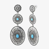 JS Jessica Simpson Womens Turquoise Turquoise Drop Earrings