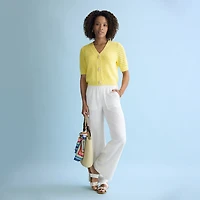 London Fog Straw With Wide Braided Tote Bag