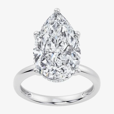 Signature By Modern Bride (F / Vs2) Womens 1/10 Ct. T.W. Lab Grown White Diamond 14K Gold Pear Engagement Ring