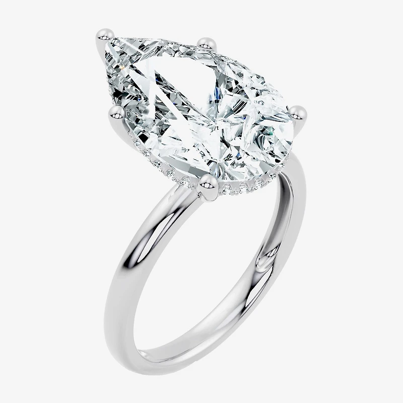 Signature By Modern Bride (F / Vs2) Womens 1/10 Ct. T.W. Lab Grown White Diamond 14K Gold Pear Engagement Ring