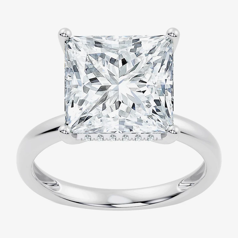 Signature By Modern Bride (F / Vs2) Womens 1/10 Ct. T.W. Lab Grown White Diamond 14K Gold Engagement Ring