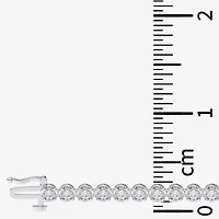 (F / Vs2) Womens White Diamond Sterling Silver 17 Inch Tennis Necklace