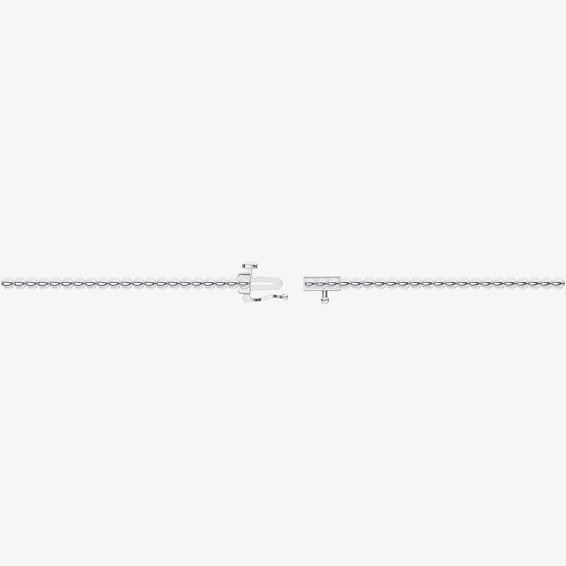(F / Vs2) Womens White Diamond Sterling Silver 18 Inch Tennis Necklace