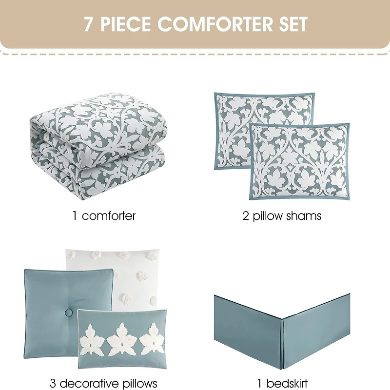 Stratford Park Beatrix 7-pc. Floral Lightweight Comforter Set