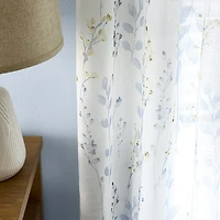Martha Stewart Spring Blooms Grommet Top Sheer Single Curtain Panel