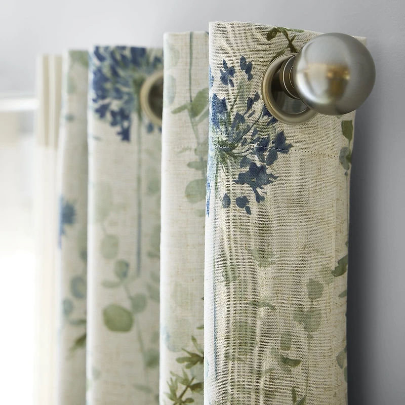 Martha Stewart Westchester Print Grommet Top Blackout Single Curtain Panel