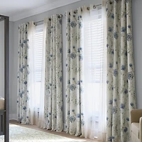 Martha Stewart Westchester Print Grommet Top Blackout Single Curtain Panel