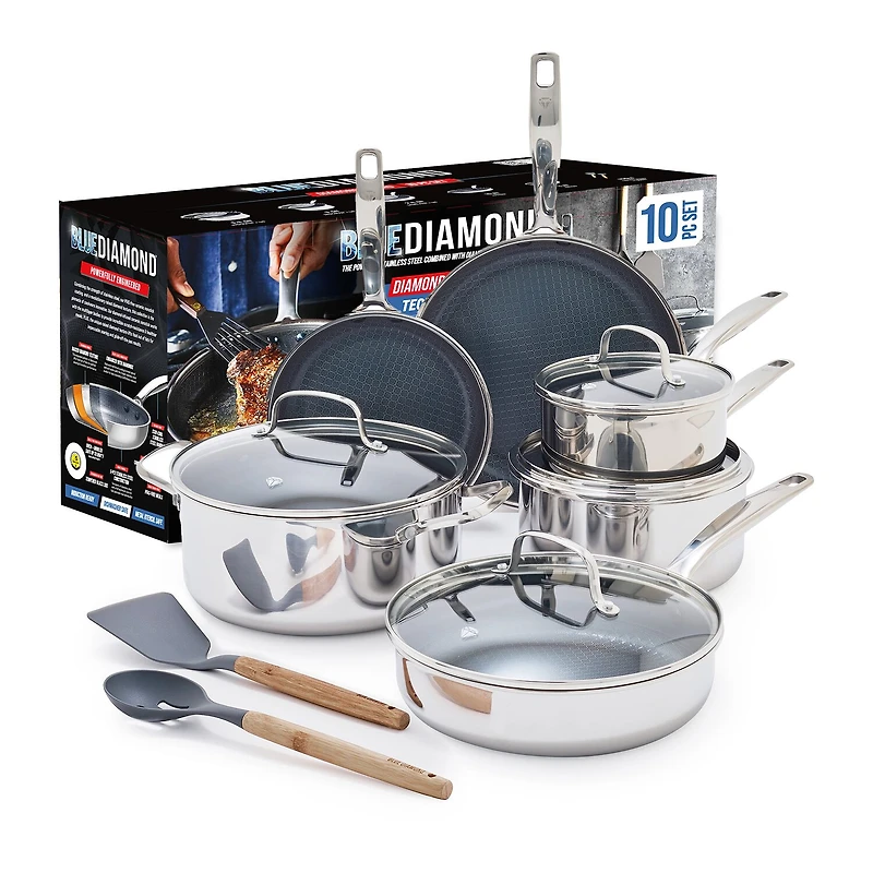 Blue Diamond Bond Stainless Steel 12-pc. Cookware Set