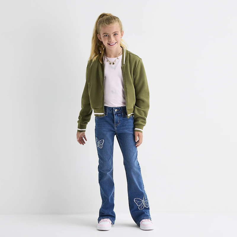 Thereabouts Little & Big Kid Girls Low Rise Flare Leg Jean