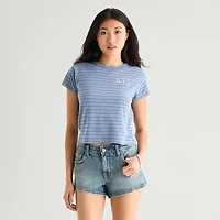 Arizona Womens Juniors Crew Neck Short Sleeve Regular Fit Graphic T-Shirt