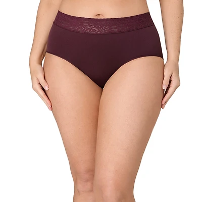 Bali Comfort Revloution Modern Seamless Lace Trim Brief Panty Dfmlbf
