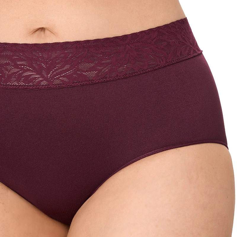 Bali Comfort Revloution Modern Seamless Lace Trim Brief Panty Dfmlbf