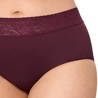 Bali Comfort Revloution Modern Seamless Lace Trim Brief Panty Dfmlbf