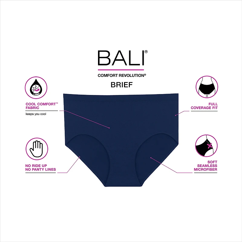 Bali Comfort Revolution® Womens Seamless Cooling Brief Panty 803j