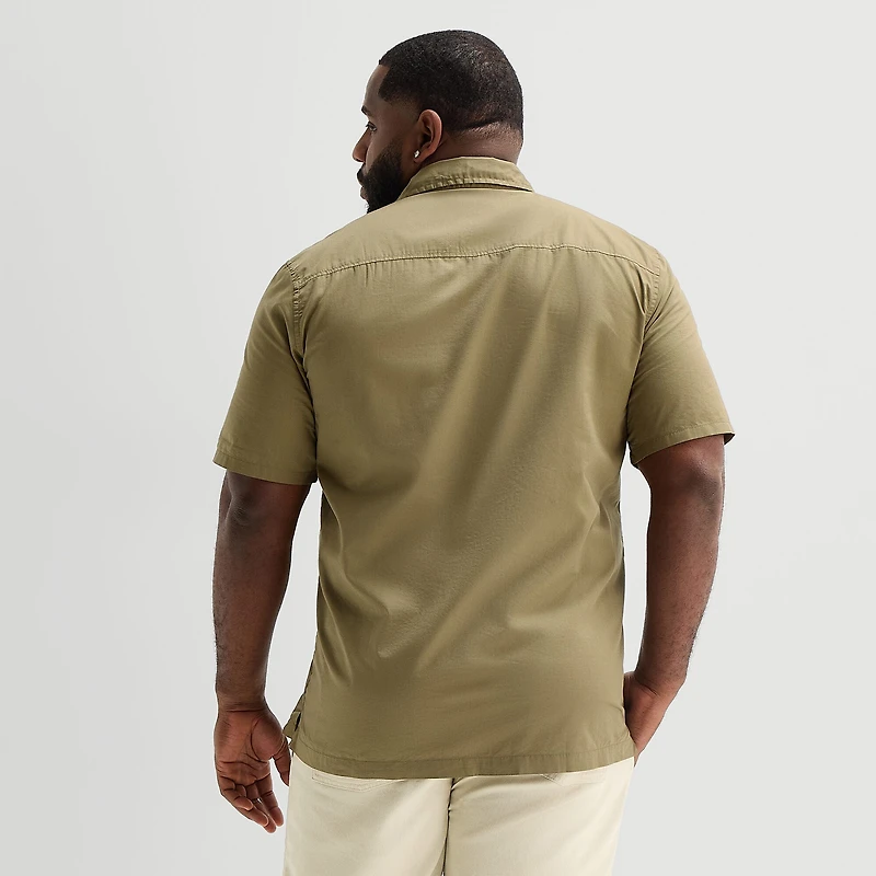 mutual weave Mens Short Sleeve Relaxed Fit Big and Tall Button-Down Shirt
