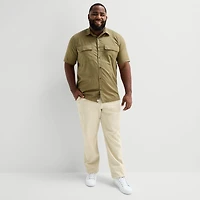 mutual weave Mens Short Sleeve Relaxed Fit Big and Tall Button-Down Shirt
