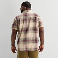 mutual weave Mens Short Sleeve Regular Fit Big and Tall Button-Down Shirt