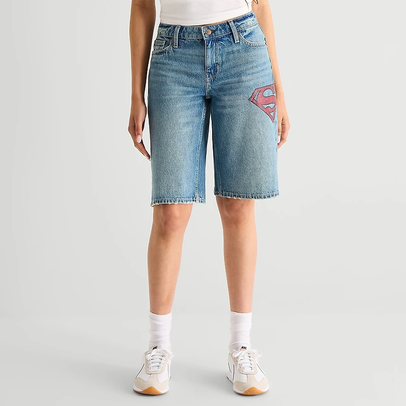 Arizona Supergirl Womens 12" Low Rise Juniors Denim Short