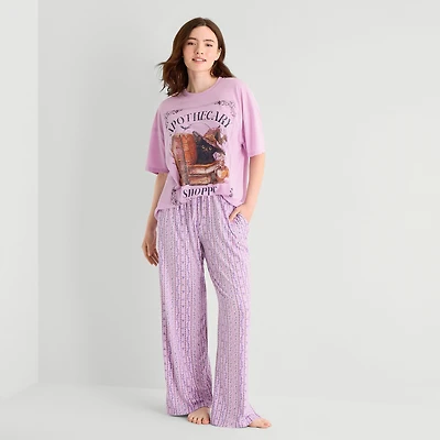Arizona Body Womens Crew Neck Short Sleeve Juniors Pajama Top