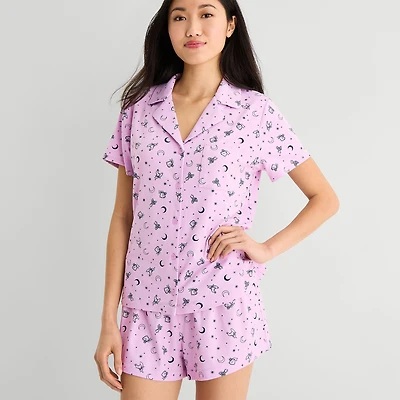 Arizona Body Womens Short Sleeve 2-pc. Juniors Pajama Set