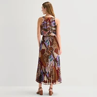 Robbie Bee Womens Round Neck Sleeveless Maxi Dress