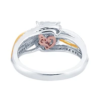 Womens 1/2 CT. T.W. Natural White Diamond 14K Gold Cushion Halo Engagement Ring