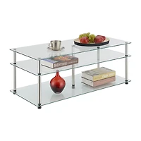 Convenience Concepts Designs2go Living Room Collection Glass Coffee Table