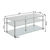 Convenience Concepts Designs2go Living Room Collection Glass Coffee Table