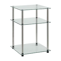 Convenience Concepts Designs2go 3 Tier Living Room Collection Glass Tower