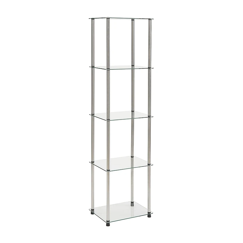 Convenience Concepts Designs2Go Classic Clear Glass 5 Tier Tower