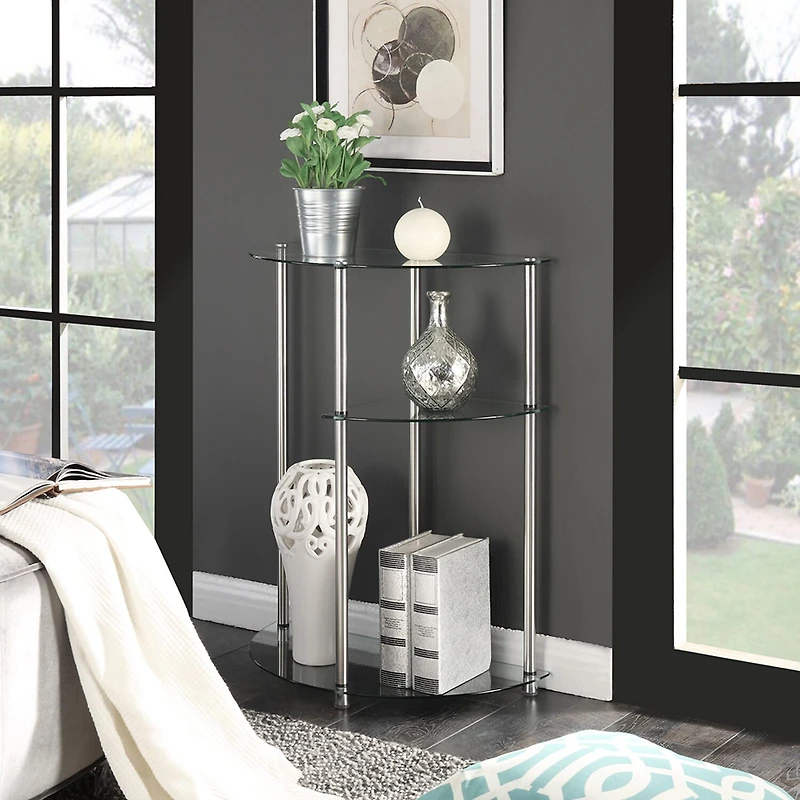 Convenience Concepts Designs2go Living Room Collection Glass Console Table