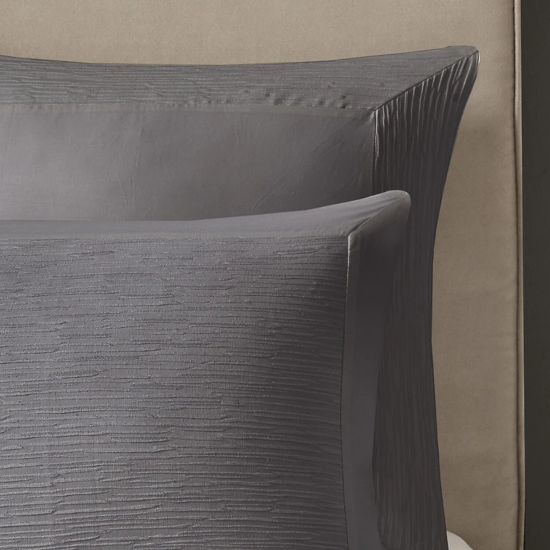 N Natori Hanae Cotton Blend Yarn Dyed 3 Piece Duvet Cover Set