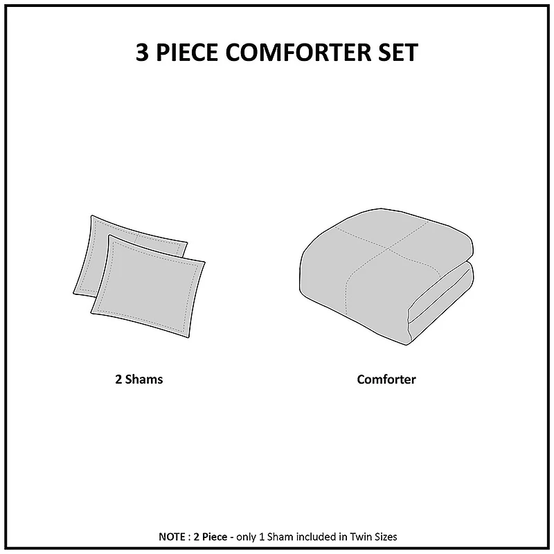 N Natori Cocoon 3 Piece Quilt Top Comforter Mini Set