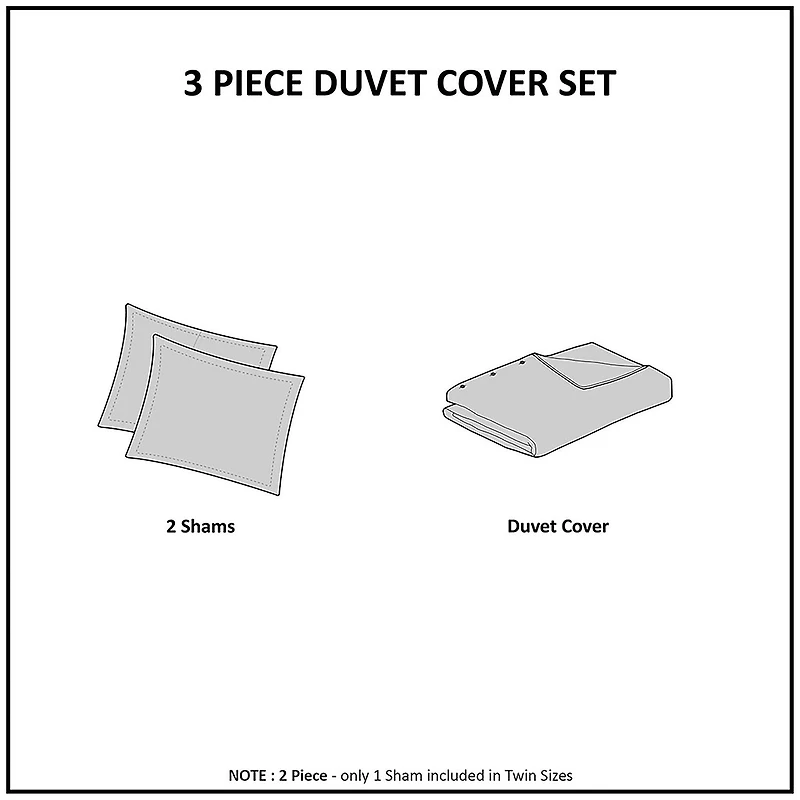 N Natori Cocoon 3 Piece Quilt Top Duvet Cover Mini Set