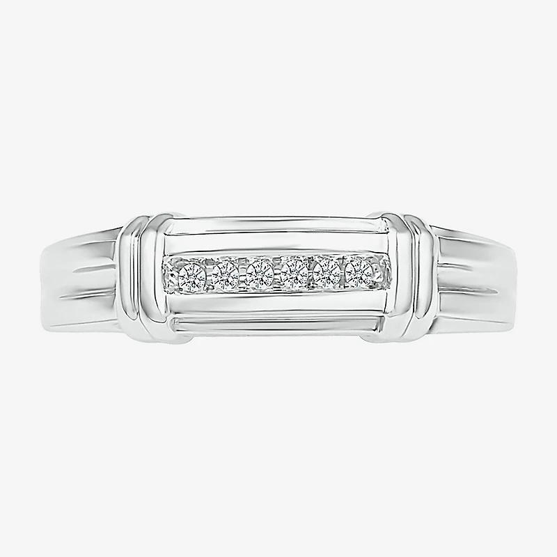 5.05mm Unisex Adult 1/4 CT. T.W. Natural White Diamond 10K Gold Marquise Side Stone Wedding Ring Set