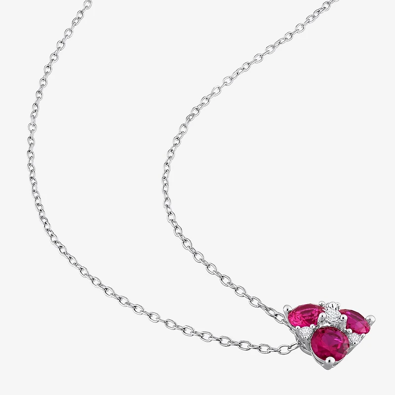 Womens Lab Created Red Ruby Sterling Silver 2-pc. Jewelry Set