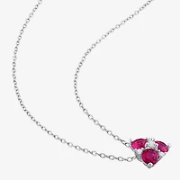 Womens Lab Created Red Ruby Sterling Silver 2-pc. Jewelry Set
