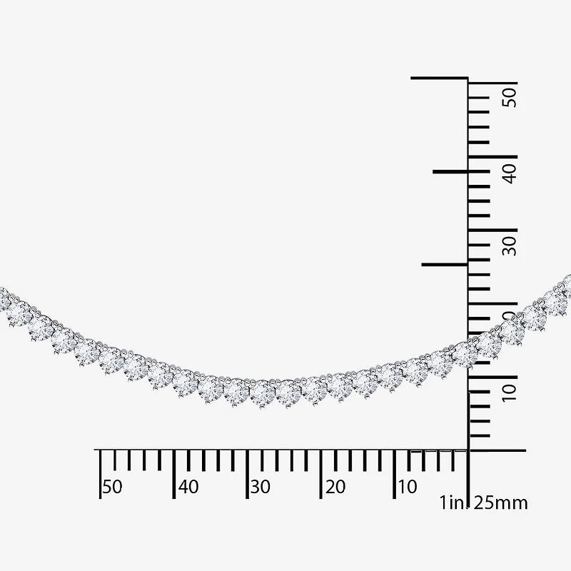 DiamonArt® Sterling Silver 17 3/8 CT. T.W. Cubic Zirconia Tennis Necklace