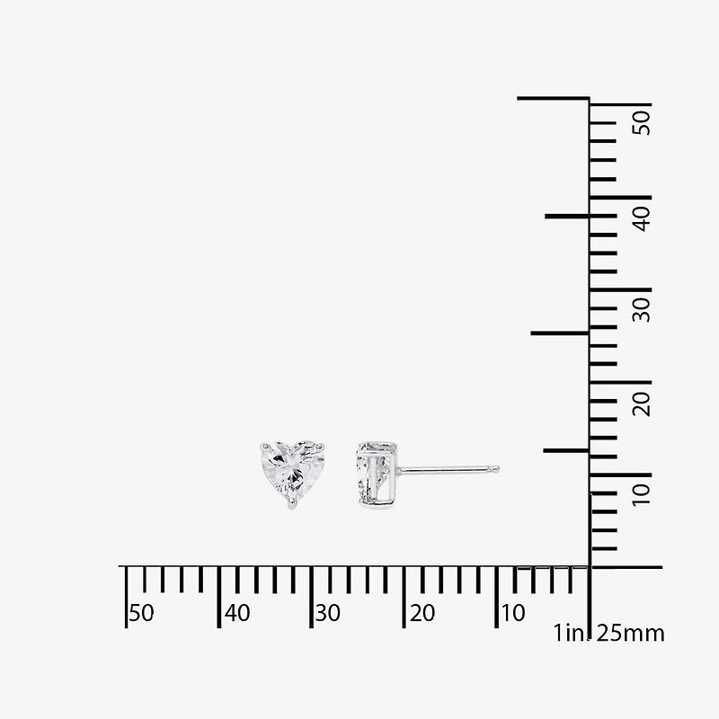 DiamonArt® Sterling Silver Heart Cubic Zirconia Stud Earrings