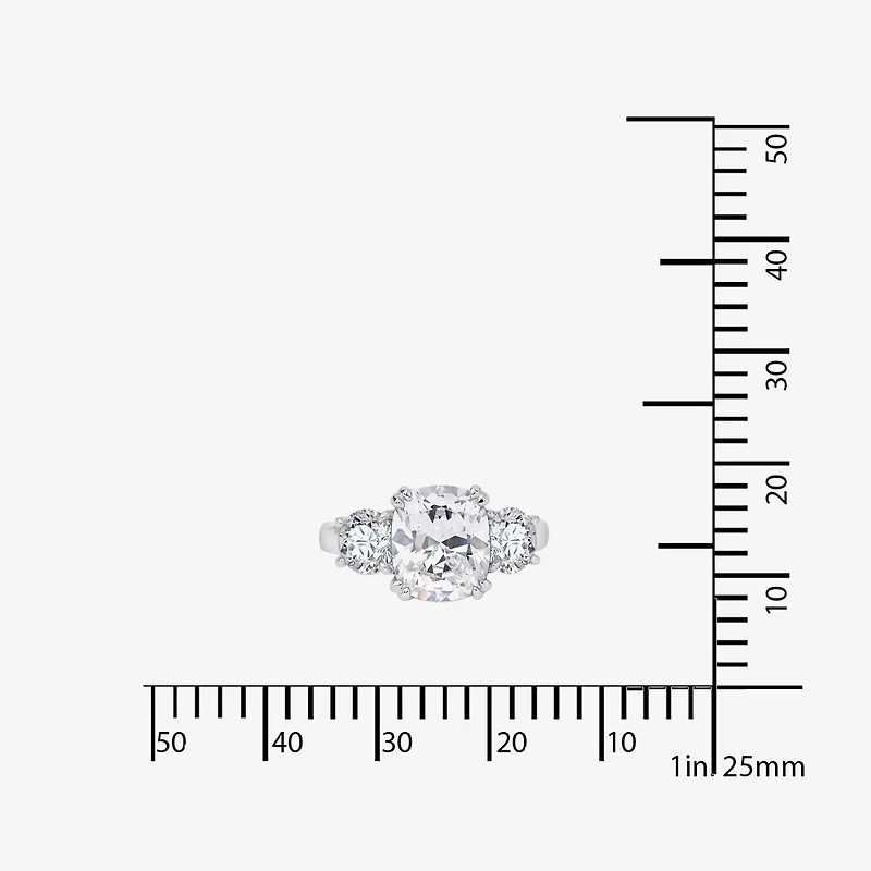 DiamonArt® Womens 5 3/4 CT. T.W. White Cubic Zirconia Sterling Silver 3-Stone Engagement Ring