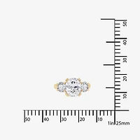 DiamonArt® Womens 5 3/4 CT. T.W. White Cubic Zirconia 14K Gold Over Silver 3-Stone Engagement Ring