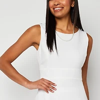 Black Label by Evan-Picone Womens Crew Neck Sleeveless Fit + Flare Dress