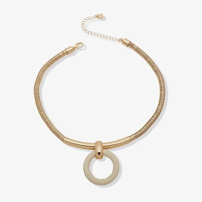 Worthington Gold Tone Womens 8 1/2 Inch Pendant Necklace