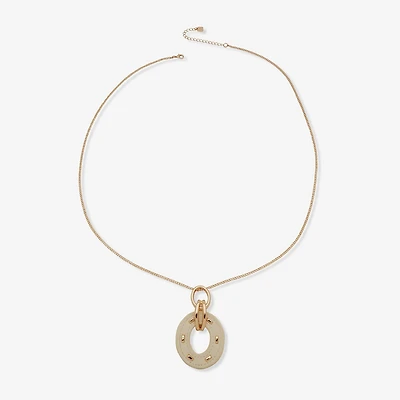 Worthington Gold Tone Womens 17 Inch Pendant Necklace