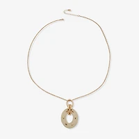 Worthington Gold Tone Womens 17 Inch Pendant Necklace