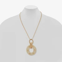 Worthington Gold Tone Womens 17 Inch Pendant Necklace