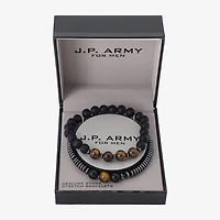J.P. Army Mens 2-pc. Multi Color Stainless Steel Bracelet Set