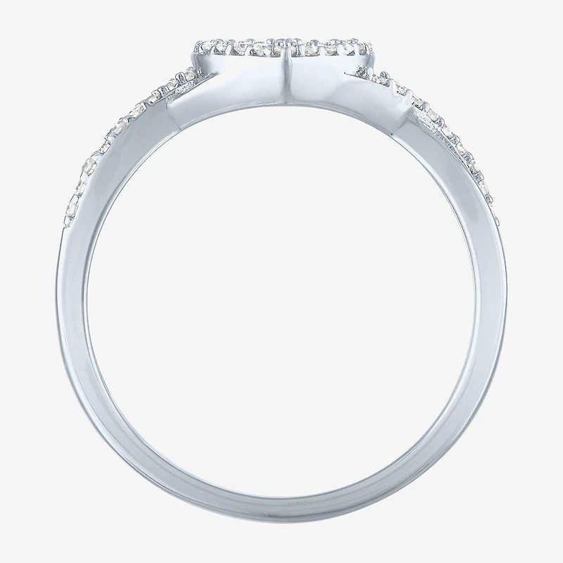 Heart (Gh / Si2 I1) Womens 1/6 CT. T.W. Lab Grown White Diamond 10K Gold Cocktail Ring
