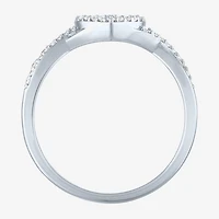 Heart (Gh / Si2 I1) Womens 1/6 CT. T.W. Lab Grown White Diamond 10K Gold Cocktail Ring